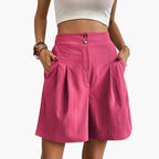 Katrine | Women's High-Waist Pleated Wide-Leg Trousers