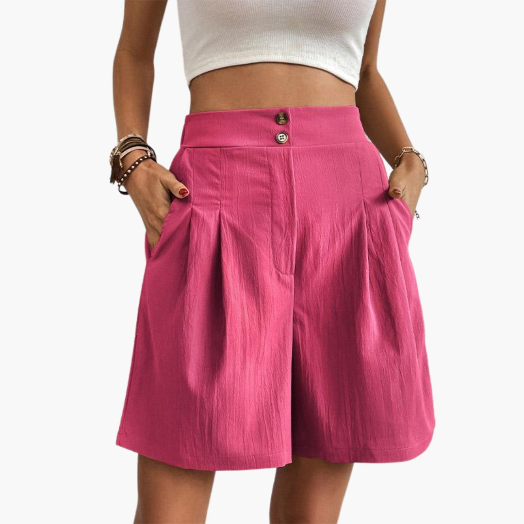 Katrine | Women's High-Waist Pleated Wide-Leg Trousers