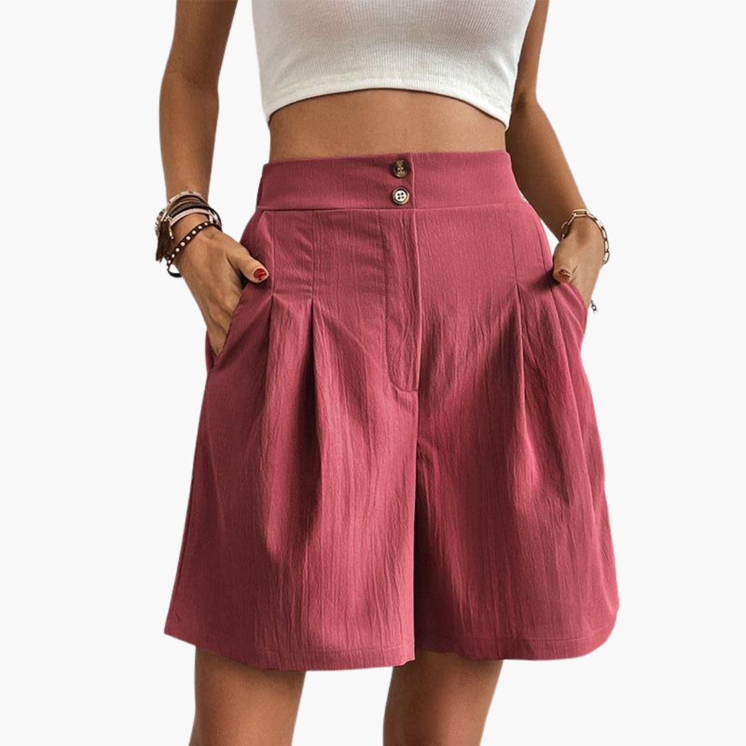 Katrine | Women's High-Waist Pleated Wide-Leg Trousers