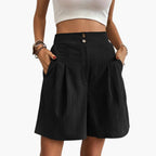 Katrine | Women's High-Waist Pleated Wide-Leg Trousers