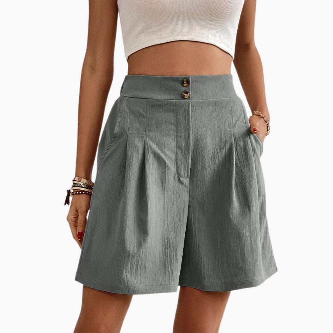 Katrine | Women's High-Waist Pleated Wide-Leg Trousers