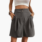 Katrine | Women's High-Waist Pleated Wide-Leg Trousers
