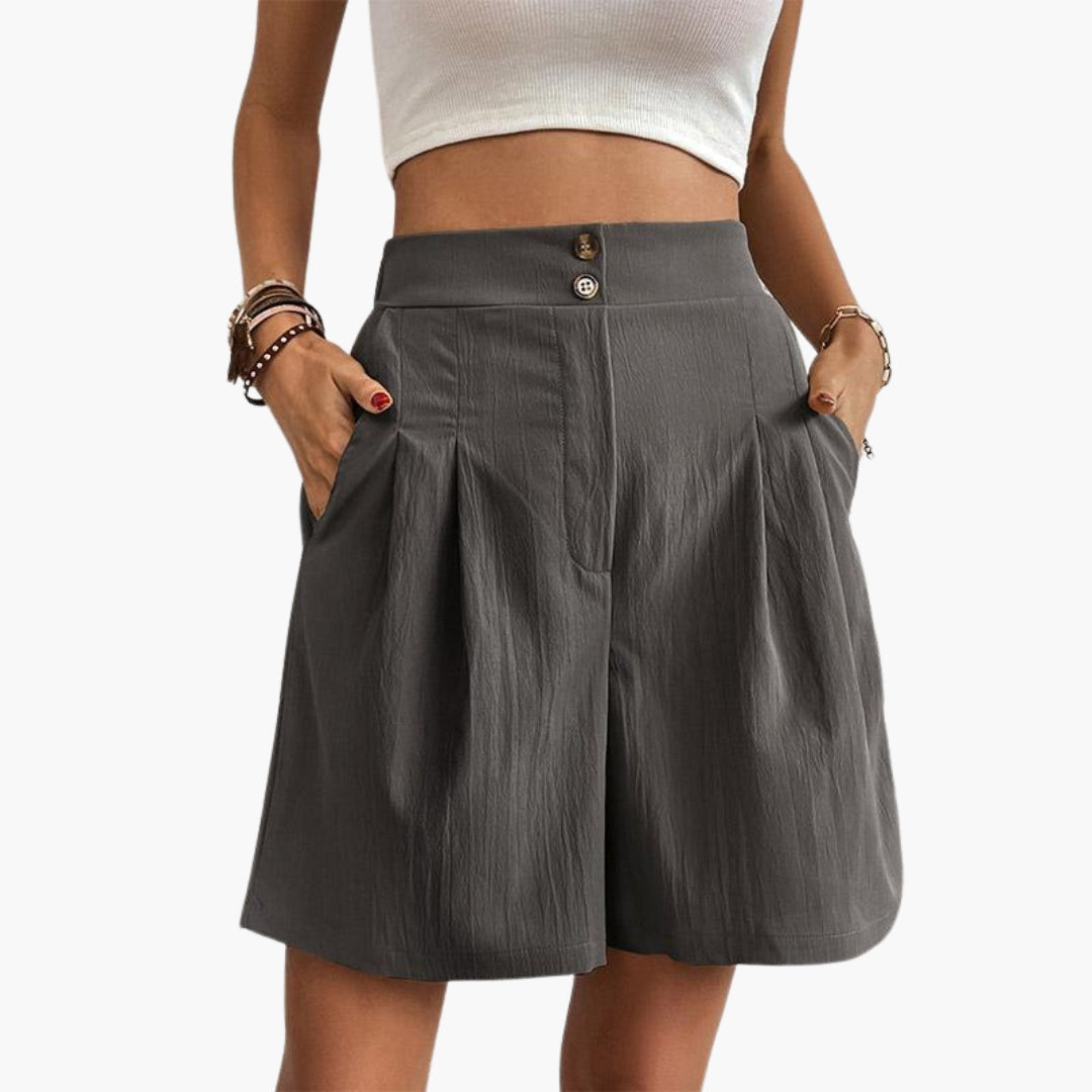 Katrine | Women's High-Waist Pleated Wide-Leg Trousers