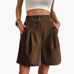 Katrine | Women's High-Waist Pleated Wide-Leg Trousers