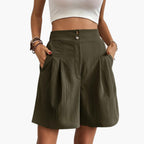 Katrine | Women's High-Waist Pleated Wide-Leg Trousers