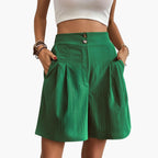 Katrine | Women's High-Waist Pleated Wide-Leg Trousers
