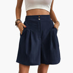 Katrine | Women's High-Waist Pleated Wide-Leg Trousers