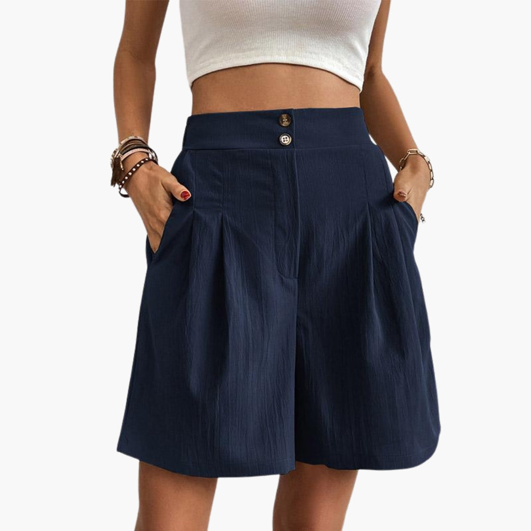 Katrine | Women's High-Waist Pleated Wide-Leg Trousers