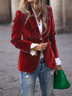 Anja | Women's Tailored Blazer with Gold Buttons and Notched Lapel