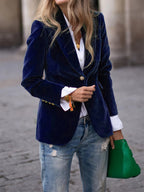 Anja | Women's Tailored Blazer with Gold Buttons and Notched Lapel