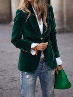 Anja | Women's Tailored Blazer with Gold Buttons and Notched Lapel