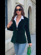 Anja | Women's Tailored Blazer with Gold Buttons and Notched Lapel