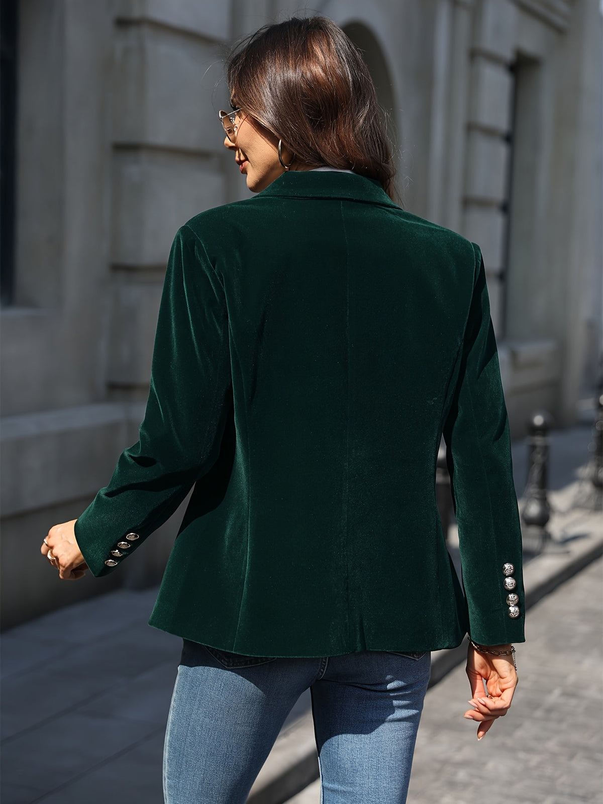 Anja | Women's Tailored Blazer with Gold Buttons and Notched Lapel