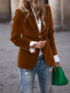 Anja | Women's Tailored Blazer with Gold Buttons and Notched Lapel
