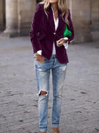 Anja | Women's Tailored Blazer with Gold Buttons and Notched Lapel