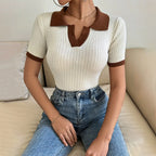 Annelis | Women's Fitted Ribbed Polo Shirts