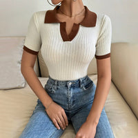 Annelis | Women's Fitted Ribbed Polo Shirts