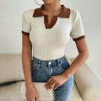 Annelis | Women's Fitted Ribbed Polo Shirts