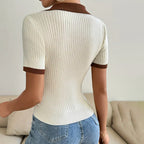 Annelis | Women's Fitted Ribbed Polo Shirts