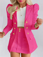 Farah | Women's Double-Breasted Blazer & Skirt Set