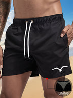 Bent | Men's Seagull Print Drawstring Beach Shorts