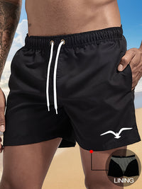 Bent | Men's Seagull Print Drawstring Beach Shorts