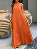 Maria | Women's Halter-Neck Textured Maxi Dress