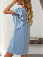 Ruby | Women's Striped A-Line Dress Ruffle Sleeve