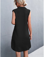 Siri | Women's Sleeveless V-Neck Shirt Mini Dress
