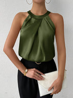 Rebekka | Women's Draped Lace Corset Top with Halter-Neck