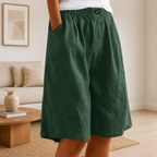 Priya | Women's High-Waist Relaxed-Fit Shorts with Side Pockets