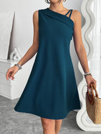 Mariska | Women's Asymmetric One-Shoulder Draped Mini Dress