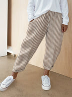 Willow | Women's Striped Wide-Leg Trousers with Elastic Waist