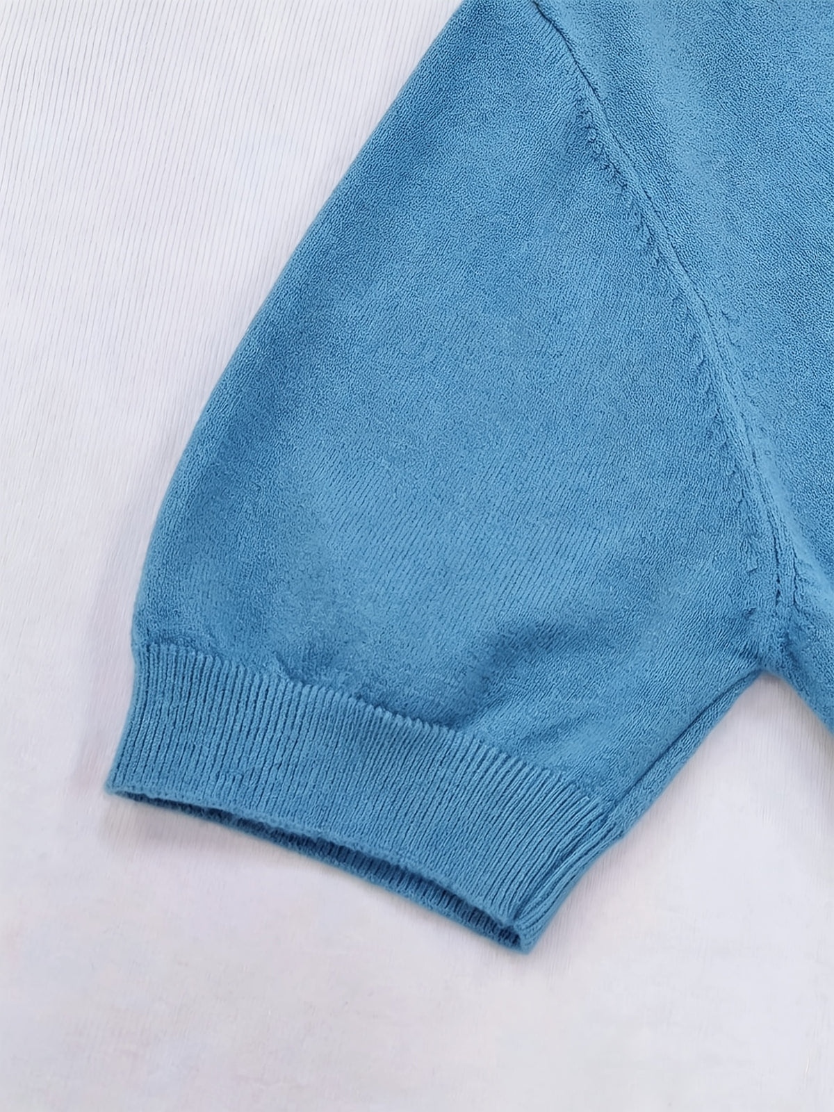 Heleen | Women's Ribbed Knit Short Sleeve Sweater Top
