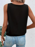 Pytrik | Women's Keyhole Tank Top with Gathered Neckline