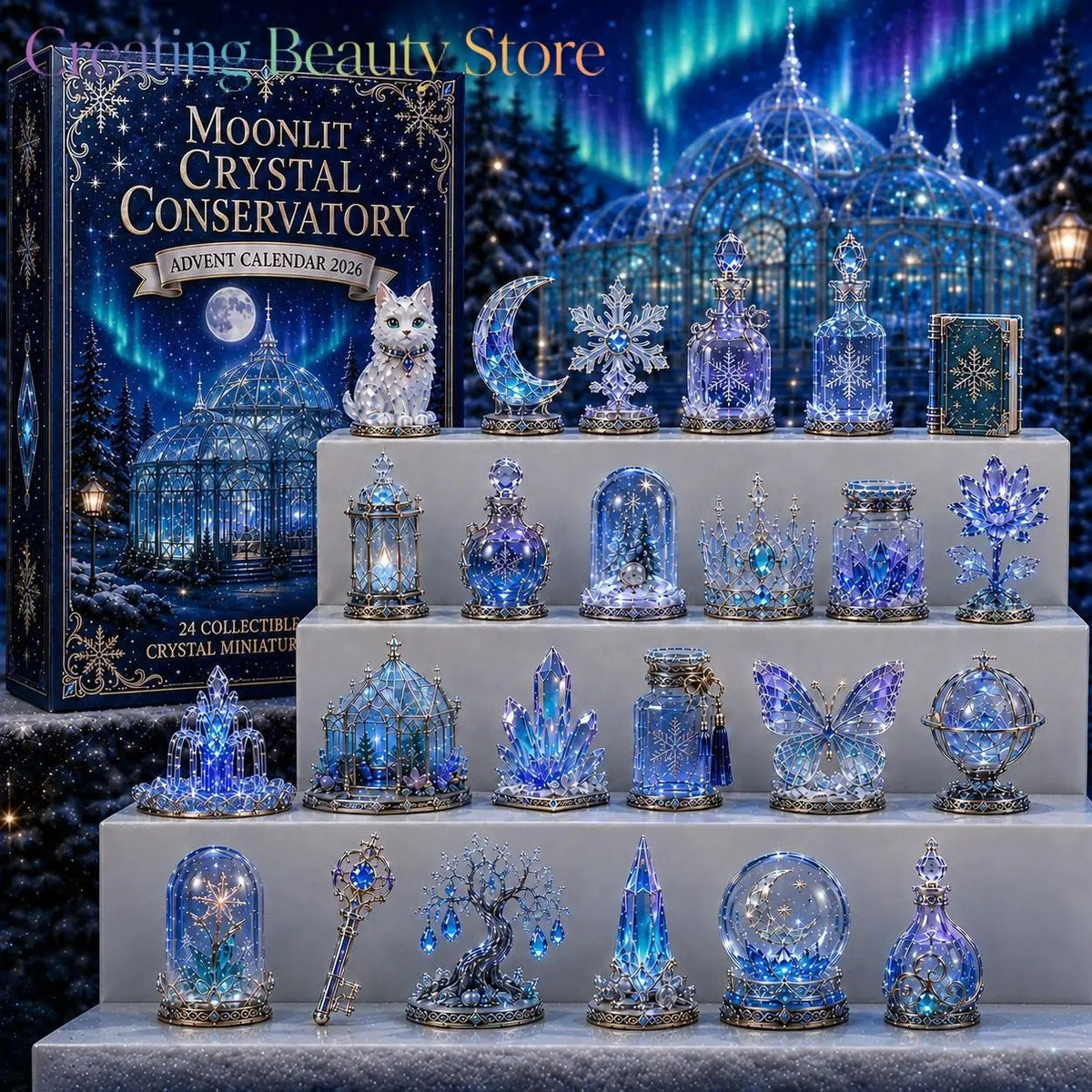Gaelle | Advent Calendar Christmas Gift Crystal Figurine Set