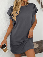 Ruby | Women's Striped A-Line Dress Ruffle Sleeve
