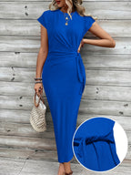 Ellen | Women's Twist-Waist Bodycon Maxi Dress