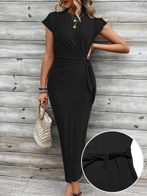Ellen | Women's Twist-Waist Bodycon Maxi Dress