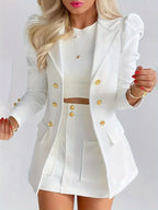 Farah | Women's Double-Breasted Blazer & Skirt Set