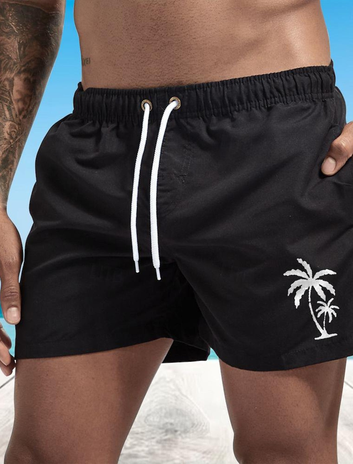 Wilco | Men's Palm Tree Print Drawstring Boardshorts