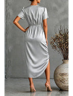 Zofia | Women's Wrap V-Neck Cocktail Dress with Tulip Hem