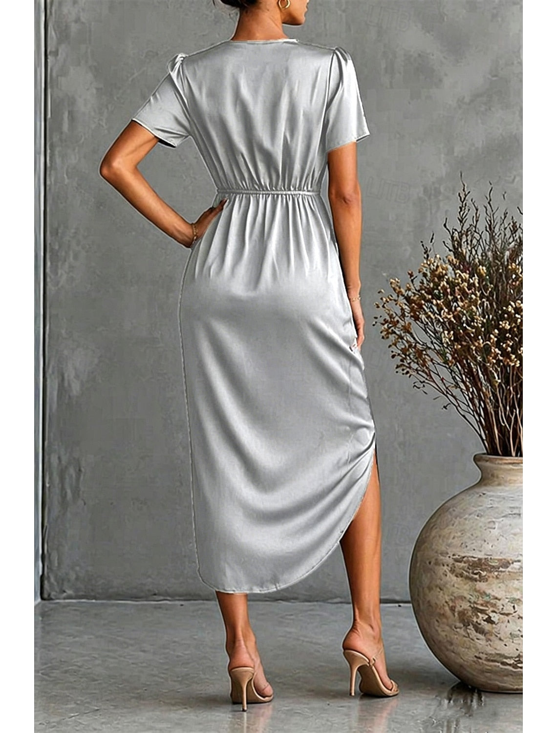 Zofia | Women's Wrap V-Neck Cocktail Dress with Tulip Hem