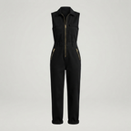 Sterre | Women's Sleeveless Utility Jumpsuit with Gold-Tone Zip