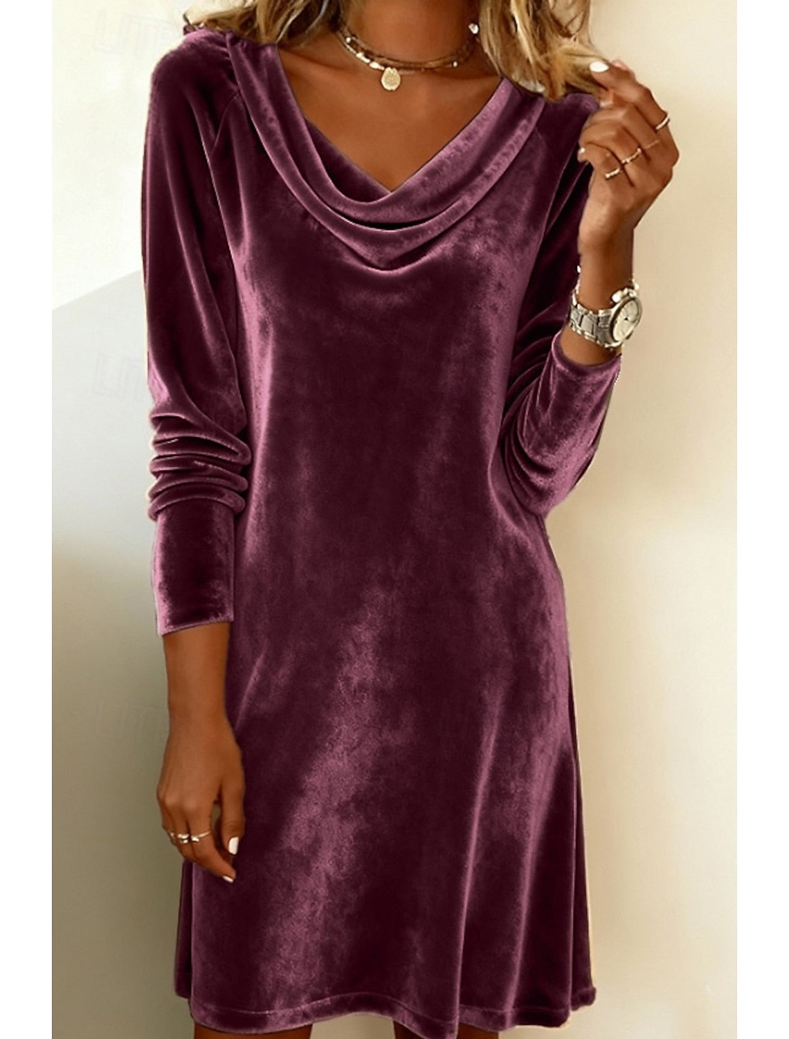 Stephanie | Women's Cocktail Dress Cowl Neck Bodycon Midi