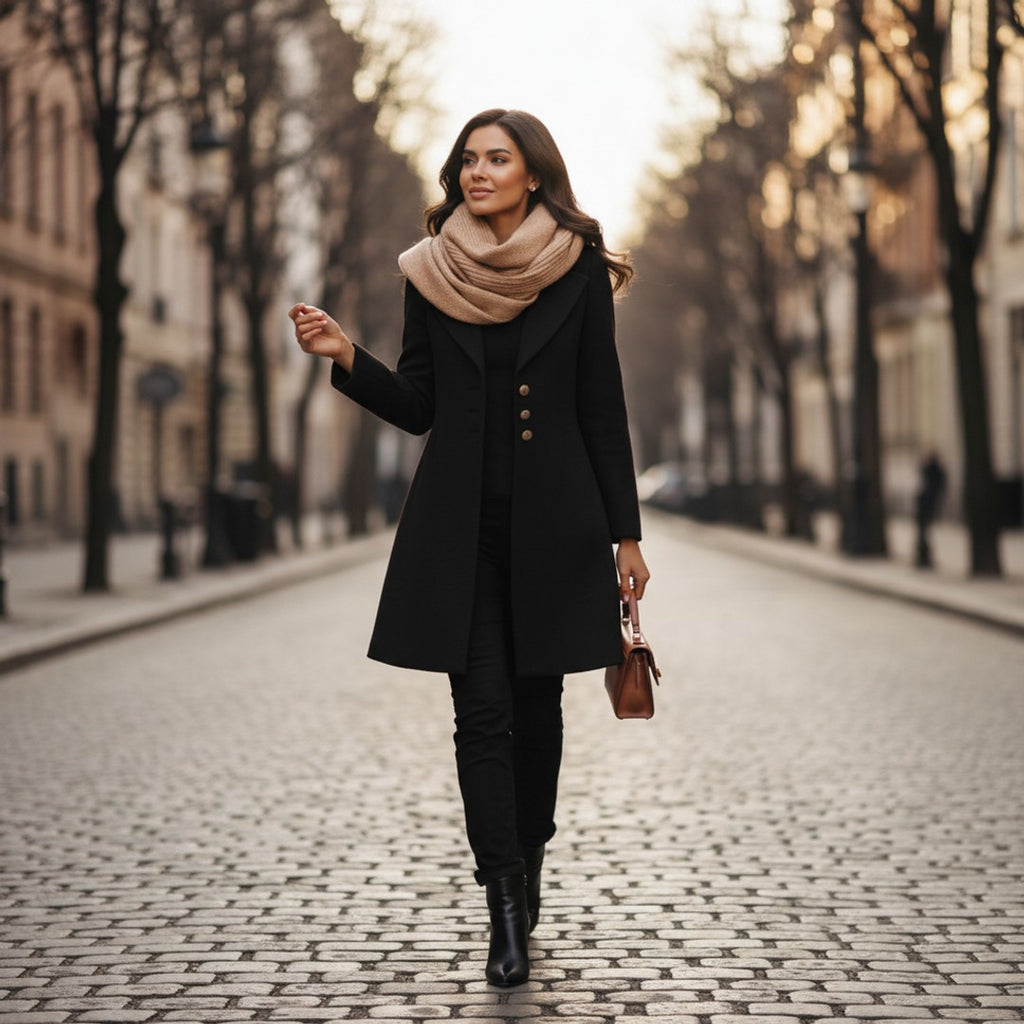 Isla | Women's Tailored Wool-Blend Midi Coat