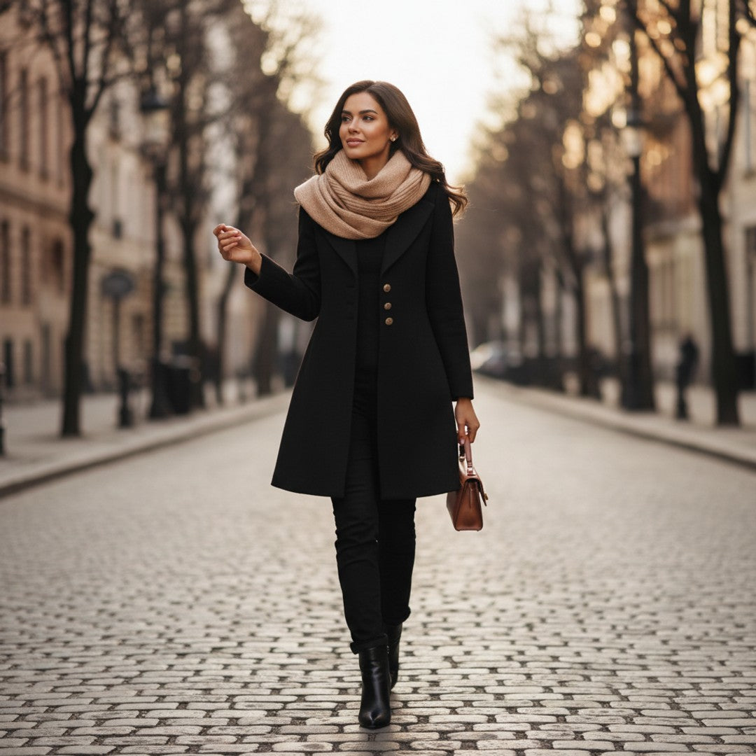 Isla | Women's Tailored Wool-Blend Midi Coat