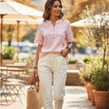 Amelia | Women's Striped V-Neck Blouse