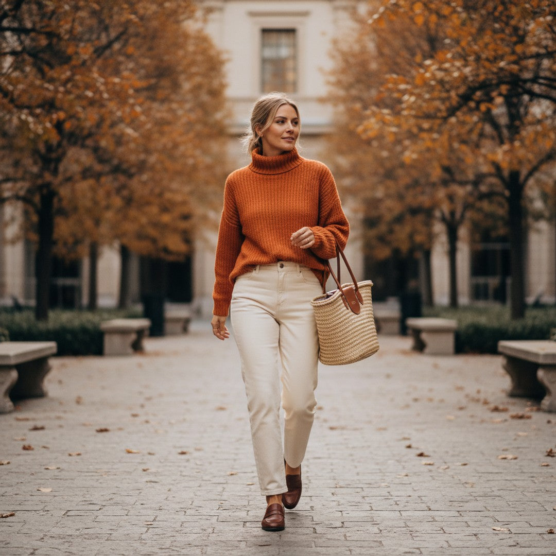 Everly | Women's Relaxed Mock Turtleneck Knit Sweater