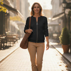 Elowen | Women's Zip-Front Long Sleeve Sweater